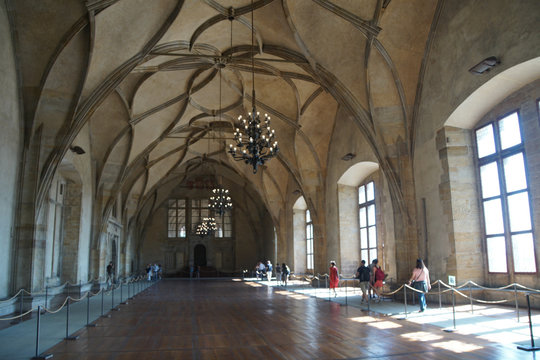 Grand Ballroom Of Royal Palace With Groined Ceiling