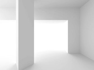Abstract architecture background. Empty white room interior