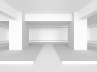 Abstract White Interior. Architecture Background