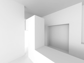 Abstract Interior Design. White Modern Architecture Background