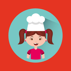 little chef kids menu vector illustration design