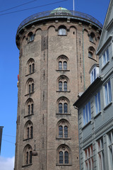 Fototapeta na wymiar The Rundetaarn (Round Tower) in central Copenhagen, Denmark