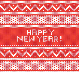 Knitted texture with nothern ornament. Vector background EPS 10. Happy New Year.