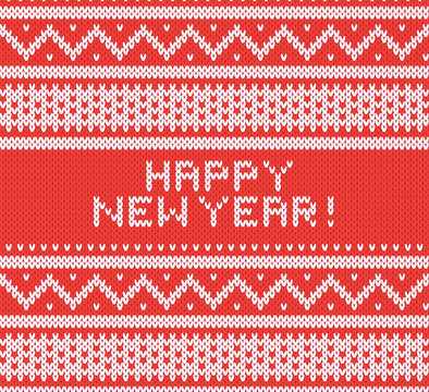 Knitted texture with nothern ornament. Vector background EPS 10. Happy New Year.
