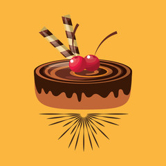 delicious cake baked goods vector illustration design