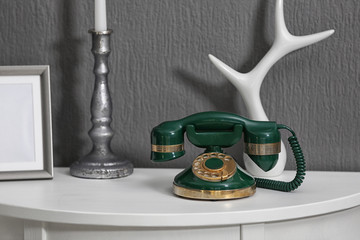 Vintage telephone in interior