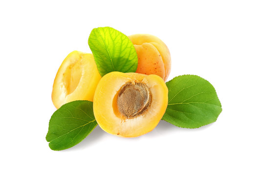 Fresh apricots, isolated on white