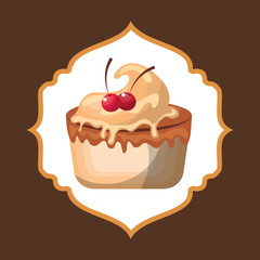 delicious cake baked goods vector illustration design