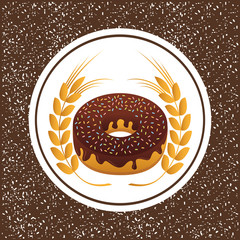 delicious donut baked goods vector illustration design