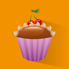 baked goods sweet cupcake vector illustration design