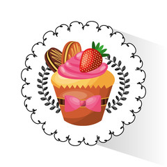 baked goods sweet cupcake vector illustration design