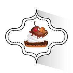delicious cake baked goods vector illustration design