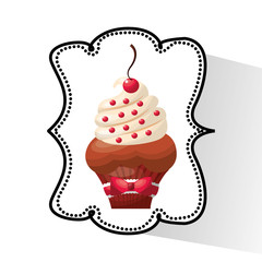 baked goods sweet cupcake vector illustration design