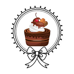 delicious cake baked goods vector illustration design