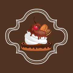 delicious cake baked goods vector illustration design