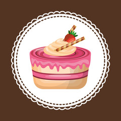 delicious cake baked goods vector illustration design