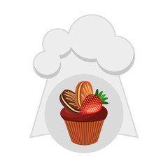 hat chef bakery shop vector illustration design