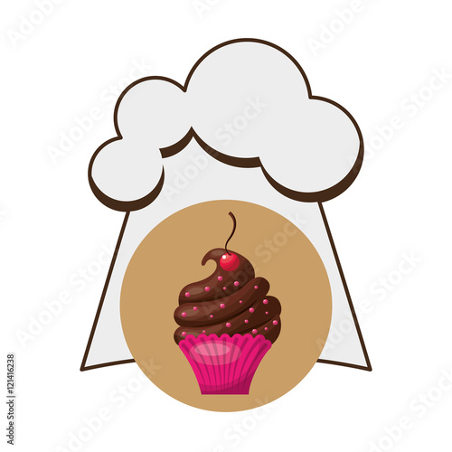"hat chef bakery shop vector illustration design" Stock image and