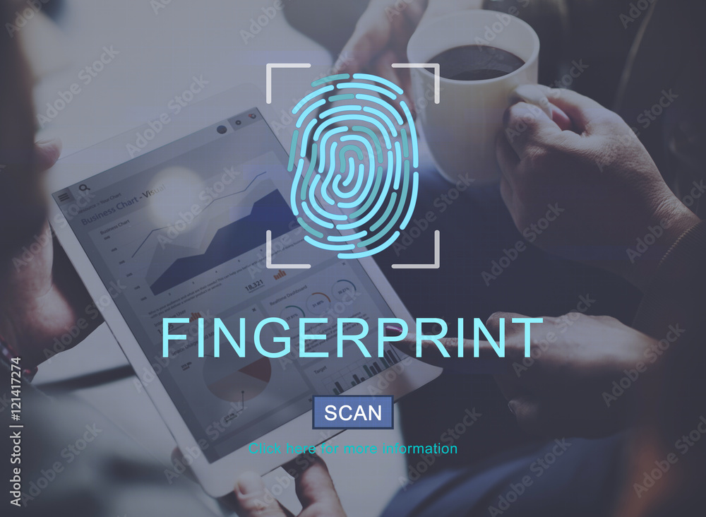 Poster fingerprint technology futuristic coding digital concept