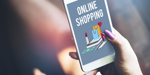 Shopping Online Shopaholics E-Commerce E-Shopping Concept