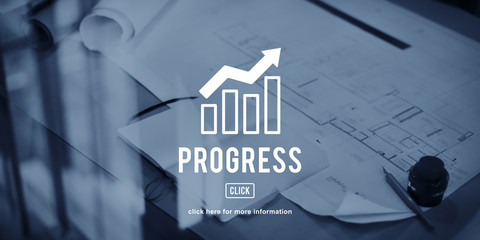 Business Progress Report Graph Concept - obrazy, fototapety, plakaty