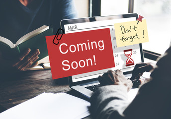 Coming Soon Advertising Annoucement Sign Concept