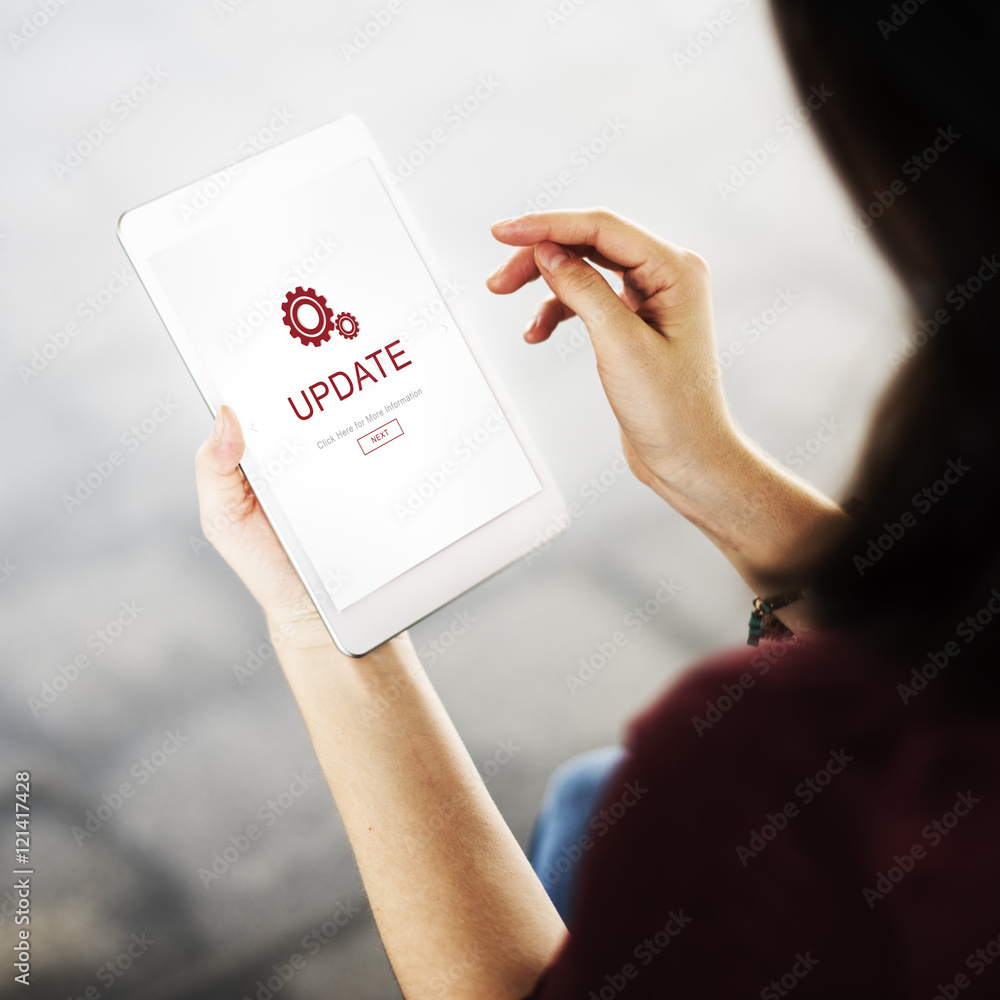 Aufkleber configuration update program repair setting installation concept