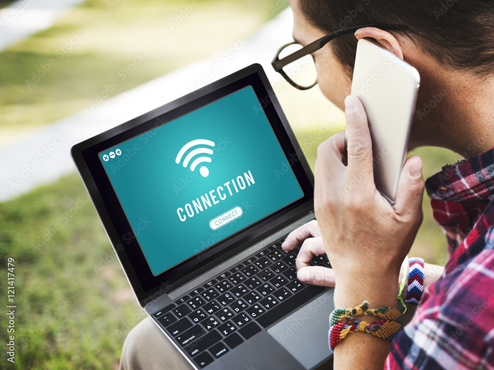 Poster internet wifi connection access hotspot