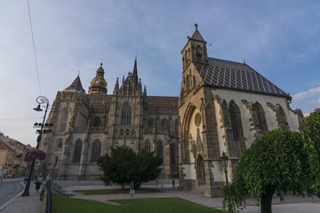Kosice main square in the evening