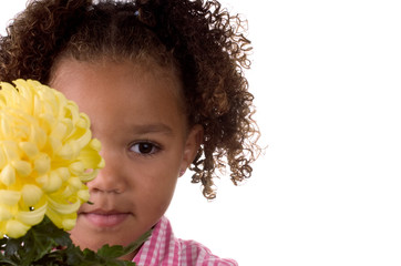 Little Girl on White Background
