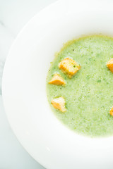 Green spinach cream soup