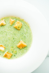 Green spinach cream soup