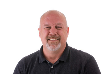 Man Smiling on White Background