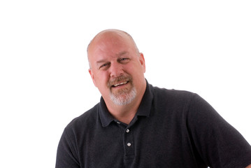 Man Smiling on White Background