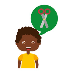 boy character student with school supplies vector illustration design