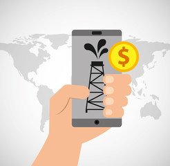 oil prices online industry vector illustration design