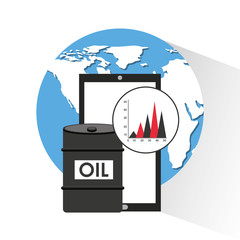 oil prices online industry vector illustration design