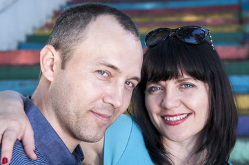Fototapeta premium Portrait of a man and a middle-aged woman 