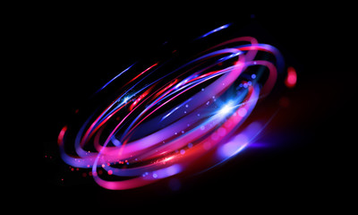 Glow swirl light effect. Circular lens flare. Abstract rotational lines. 
Power energy element. Space for message. 