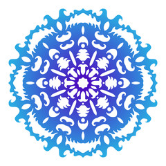 Snowflake. Christmas pattern. Circular ornament. Decorative lace. Vector