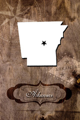 Poster Arkansas state map outline