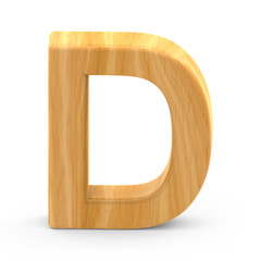 wooden grain letter D