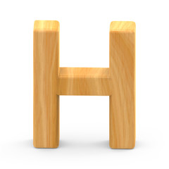 wooden grain letter H