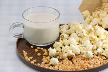 popcorn and  milk.