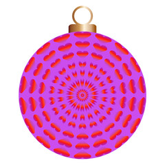 Lilac christmas ball with love flower (optical expansion illusion)