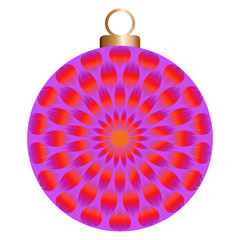 Lilac christmas ball with magic flower (motion illusion)