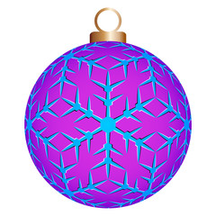 Purple christmas ball with snowflakes (optical illusion of movement)