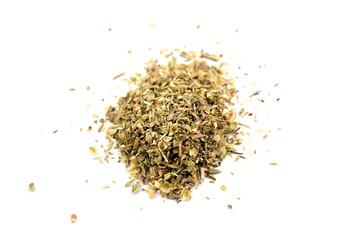 Pile of dried oregano
