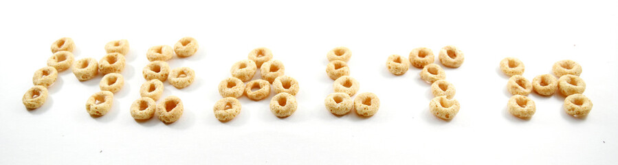 Health spelled out in cereal