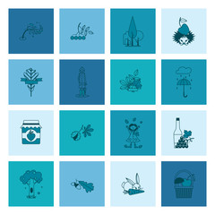 Set of Flat Autumn Icons